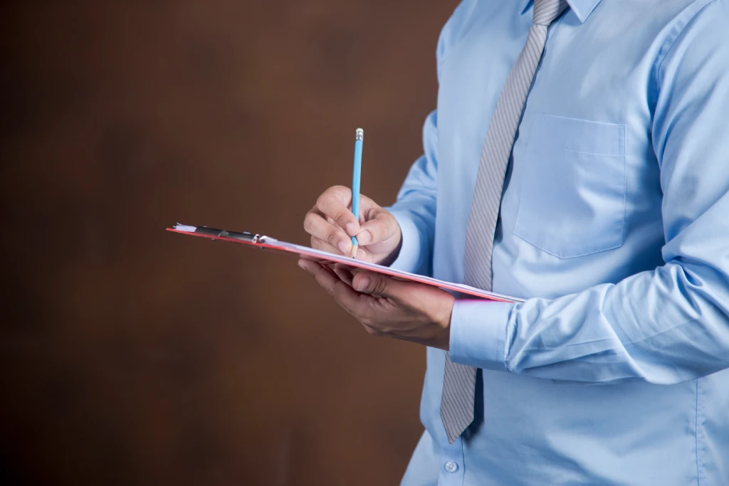 A man is processing ISO 9001 Certification