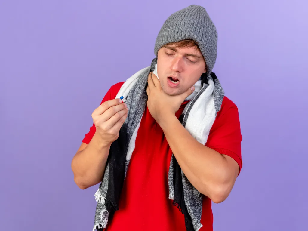 a man experiencing the Most Painful Stage of Cold Sores