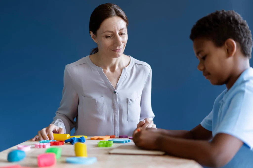 Occupational therapy session with a child